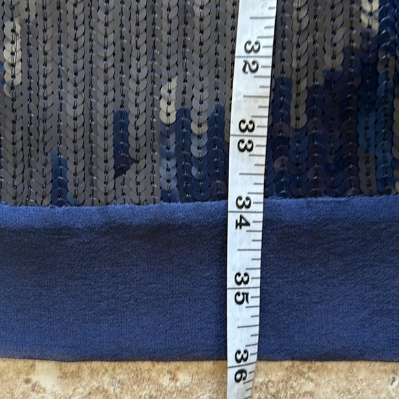 Shoshanna Sequin Mini Shift Dress Blue White Size 2 - Picture 11 of 11